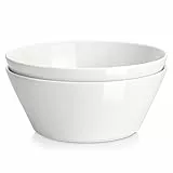 MALACASA Salatschüssel 3.1L, 2er Pack Obstschale aus Porzellan, Servierschale für Salat, Obst, Suppe, Ramen, Müsli, Große Bowl Schüssel Set in Weiß, Serie Regular