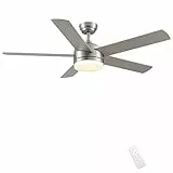 CJOY 132cm Deckenventilator mit Beleuchtung und Fernbedienung Leise, Deckenlampe mit Ventilator Dimmbar, Deckenventilator mit Fernbedienung Reversibel DC Zweifarbiger Ventilatorflügel