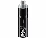 Elite JET PLUS Schwarz Grau Logo 750 ml – Ultraleichte Fahrrad-Trinkflasche für Radsport MTB Gravel – BPA-frei Biologisch abbaubar Nachhaltig