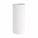 BUTLERS Blumenvase LIV weiße Keramik Zylinder Vase Ø14cm 32cm hoch | Vintage Deko-Vase für Pampasgras und Trockenblumen | Vase für Tischdeko oder als Buchvase