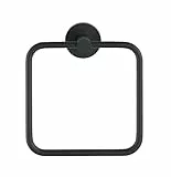 WENKO Handtuchring Mod. Bosio Black, Edelstahl, 16x18x5 cm, inkl. Schraubmaterial, Schwarz matt