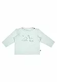 Sterntaler Langarmshirt Dino Rexi – Rundhals Shirt mit Langen Ärmeln, Dino Print & praktischer Schulterknöpfung – Baumwolljersey – Jungen Longsleeve – bequem & elastisch – helltürkis – Größe 80