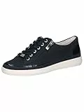 CAPRICE Damen Sneaker flach aus Leder mit Reißverschluss, Blau (Ocean Comb), 38 EU