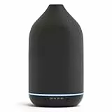 SALKING Aroma Diffuser Keramik Diffusor für Ätherische Öle - Duftöl Raumdiffusor Ultraschall BPA-Frei mit Einstellbarem Nebelmodus, Automatisch Power-Off für Zuhause Büro Yoga 200ML Schwarz