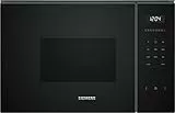 Siemens BF525LMB1 iQ500, Einbau-Mikrowelle, 59 x 38 cm, 800W, 20L Garraum Edelstahl, 25,5 cm Drehteller, touchControl Bedienung, Hydrolytische Reinigungshilfe, cookControl 7 Automatikrogramme, Schwarz