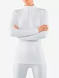 FALKE Damen Baselayer-Shirt Maximum Warm High Zip Neck W L/s Sh Funktionsmaterial schnelltrocknend 1 Stück, Weiß White 2860, S