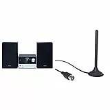 Grundig CMS 1050 DAB+ BT Kompakt Micro Anlage, schwarz/silber & KabelDirekt - DVB-T2 HD/DVB-T Antenne - (geeignet für hohen digitalen Empfang mit stabilem Magnetfuß und 3m Kabel für alle DVB-T2/DVB-T)