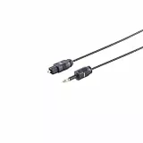 S/CONN maximum connectivity Lichtwellenleiterkabel Optisches Audiokabel Toslink auf 3,5mm Opti-Stecker Digital Audio 2,2mm 2m