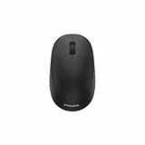 Philips SPK7407 kabellose Maus - 1200 DPI, 2.4GHz + Bluetooth 3.0/5.0, geräuschearmes Klickerlebnis mit 4 Tasten, Ergonomie für Links- und Rechtshänder, schwarz