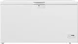 Beko HSM37540 b300 Gefriertruhe groß, 360 l Nutzvolumen, MinFrost, Temperaturalarm, 4 Gefriergutkörbe, abschließbar, 36 db(A), Weiß