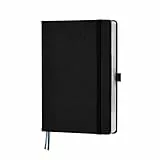 BEZEND Tagesplaner 2026 2027 DIN A5 1 Tag 1 Seite mit Zeitleiste, 30-Min-Taktung 7-21 Uhr, 12-Monate Tageskalender Aug 26 - Jul 27, Buchkalender mit PU-Leder Hardcover - Schwarz