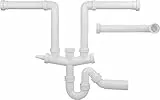 BLANCO Beckenverbindung mit Geruchsverschluss Abgang 50 mm für den Einbau von 2 Becken mit 3 ½'' Korbventilen oder 1 Becken mit 3 ½'' Korbventil und einem Tropf mit 1 ½'' Ventil