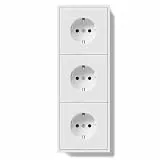 BSEEDLIFE Schuko Steckdose Unterputz EU-Standard, Wandsteckdose 16Amp mit PC Rahmen, 80 * 220mm inzelsteckdose mit Krallen, Steckdose mit Federkraftklemme Einfache Installation, 3 Fach Weiß