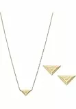 Emporio Armani Damenset Kette Ohrringe Edelstahl goldfarben, EGS3160SET