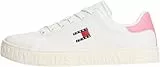 TOMMY JEANS Damen Flatform Sneaker Logo Low Top, Weiß (Ecru/Mystic Pink), 42