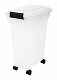 Iris Ohyama Hundefutter Aufbewahrung mit Rollen, 20L/7.5kg, Weiß, Luftdichte Futterbox, Trockenfutter, Futterbehälter, Für Hunde, Katzen, Tierfutterbehälter, Schaufel, BPA-frei, Futtertonne, ATS-M