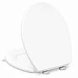 YEAUPE PRO Toilettendeckel mit Absenkautomatik O-Form, WC-Sitz mit Puller-Lid, Weiß Klodeckel mit Quick-Release Funktion für Einfach Reinigung, Toilettensitz Extra stabil (150 kg), 44,6 x 37,2 cm