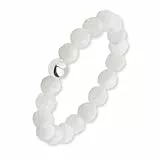 GD GOOD.designs Anti Stress Ring aus Mondstein Naturstein Perlen für Damen - Elastische Anxiety Rings - Fidget Ringe I Ringgröße 52-60