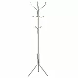 SONGMICS Garderobenständer aus Metall, stabiler Kleiderständer, Garderobe, für Kleidung, Taschen und Hüte, Höhe 182 cm, mit 12 Haken, cappuccinobeige RCR019K01