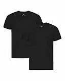 DANISH ENDURANCE 100% Merino T-Shirt Herren, Atmungsaktives Unterhemd, 1er oder 2er Pack, Schwarz, L