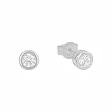 s.Oliver Ohrstecker 925 Sterling Silber Damen Ohrschmuck, mit Zirkonia synth., 0,6 cm, Silber, Kommt in Schmuck Geschenk Box, 9079094