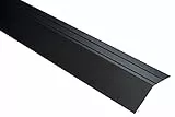 Effector Selbstklebend Übergangsleiste Höhenausgleich, 90 cm, 41x16 mm, Schwarz, Aluminium Boden Übergangsprofil, Bodenleiste Geklebt, Fussleisten
