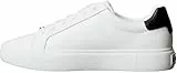Calvin Klein Damen Cupsole Sneaker Lace-Up aus Leder, Weiß (Bright White/Black), 38