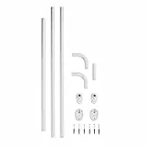 WENKO Winkelduschstange für Badewannen & Duschtassen, 3 verschiedene Kombinationsmöglichkeiten, extra breite Stange (Ø25mm), Bohrmontage, rostfreies & langlebiges Aluminium, Weiß