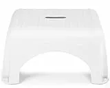 Ondis24 Tritthocker Waschbeckenhocker Step Stool mit bis zu 150 kg belastbar sehr sicherer Stand (Moon White)
