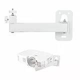 mimzemamz Beamer Halterung Wand Projector Stand, Beamer Wandhalterung Verstellbare 360° Drehbar, Metall Projektor Ständer mit 1/4-Zoll-Schraubschnittstelle für Heimkino, Büro, Spielzimmer, Weiß