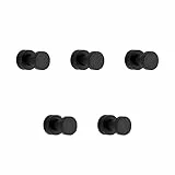 BVL Matte Schwarz Handtuchhaken, 5 Stück Rostfreies Metall Wandhaken, Self Adhesive or Wall Mountable Kleiderhaken für Bad Küche
