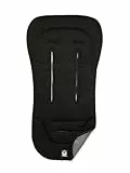 Dooky Sitzauflage Kinderwagen, Buggy Sitzauflage, universal mit Gurtöffnungen, 3D-Mesh temperaturregulierend, waschbar & schnelltrocknend, rutschfeste Unterseite, für Kinderwagen & Autositz, Schwarz