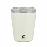 Riley Joy Thermobecher mit Einhand-Deckel, 350ml Auslaufsicherer Edelstahl Isolierbecher, 6h Warm & 12h Kalt, BPA-Frei, für Auto, Büro & Unterwegs (Beige)