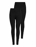 ONLY Damen Onllive Love New 2-Pk Noos Leggings, Schwarz (Black Pack: Black and Black), W(Herstellergröße: XL) (2er Pack)