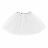 WLLHYF Tutu Rock 3-lagig Tüll Stern Ballett Tanz Röcke Kleinkind Baby Kleid Weihnachten Festliches Anzieh Kostüm Geburtstag Prinzessin Party Kostüm für Mädchen 2-7 Jahre (Weiß) (Weiß)
