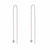 MetJakt Ohrringe Durchzieher Silber 925 Damen Vergoldet Rosegold (Diamant-Anhänger Rotgold)