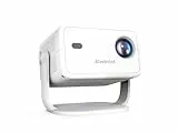Android 13 Beamer 4K, 400 ANSI Smart Beamer mit WLAN und Bluetooth, Autofokus Auto Keystone Mini Tragbarer Projektor Sprachfernbedienungs unterstützter Heimkino(L018 NTV)