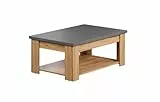 trendteam smart living - Follow - Couchtisch - Eiche/Anthrazit - Wohnzimmertisch mit Ablagefach - (BxHxT) 120 x 46 x 67 cm - Moderner Sofatisch mit Grauer Tischplatte