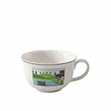 Villeroy und Boch Charm und Breakfast Design Naif Café au Lait-Tasse, 500 ml, Höhe: 7 cm, Premium Porzellan, Weiß/Bunt