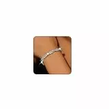 Floruvia Bling Silberne Strass Twisted Stretch Armbänder Für Damen, Funkelnde Kristallarmbänder Für Hochzeit, Abschlussball, Funky Fashion Schmuck Und Elegante Tennis-Accessoires