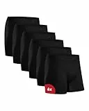 DANISH ENDURANCE Bambus Boxershorts Herren, Superweiche Unterhosen Männer, 6er oder 10er Pack, Schwarz/Rot, L