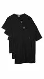 Emporio Armani Herren T-Shirt aus Baumwolle mit Rundhalsausschnitt Unterhemd, schwarz, Mittel (3er Pack)