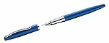 Pelikan Füller Jazz Noble, Saphire (Blau), für Rechtshänder und Linkshänder, eleganter Metall-Patronenfüller im Geschenketui, Feder M, 821841