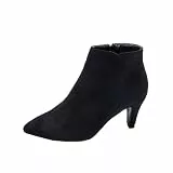 Ulalaza Modischer Knöchel-Sexy-High-Heels-Plateau-Kampfstiefel für Damen, spitzer Reißverschluss, Chelsea-Stiefel, doppeltes elastisches Retro-Kleid, Straßen-Walking, Hochzeitsfeier