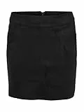 ONLY Damen Wildleder Rock Julie Faux Suede Bonded Bleistiftrock Ohne Schlitz, Farben:Schwarz, Größe:38