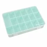 Craftelier - Aufbewahrungsbox mit 17 Fächern für Scrapbooking und Bastelarbeiten | Maße 26,5 x 17,8 x 4,2 cm (10,4' x 7' x 1,65') - Transparent und Türkis