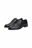 Tommy Hilfiger Herren Derby Schuhe Corporate aus Leder, Schwarz (Black), 45