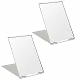 OSDUE Reisespiegel Taschenspiegel Klein Kosmetikspiegel Handspiegel, Mini Schminkspiegel, Klappbar Reisespiegel, Kleiner Spiegel für Reisen/Büro/Rasieren/Camping und Make-up, 2pcs 8.5 * 5cm