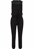Urban Classics Damen Ladies Tech Mesh Long Jumpsuit Jumpsuit,, per pack Schwarz (black 00007), XX-Large (Herstellergröße: XXL)