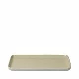 blomus Snackteller -SABLO- | Steingutteller Größe L | Farbe Savannah | Servierteller für Snacks, Antipasti und Desserts | charakteristische Keramikoptik | Höhe 1,3cm, Breite 15cm, Länge 21cm